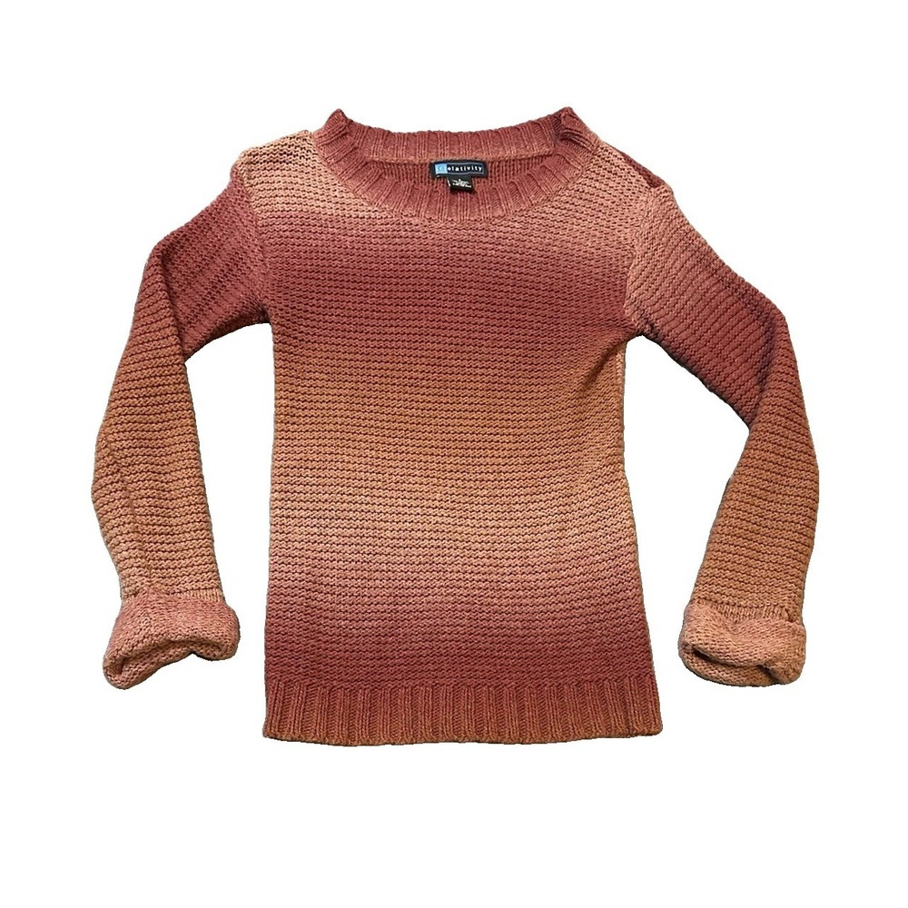 Wool Blend Relativity Ombre Womens Sweater S Terracotta Chunky Fall Winter Cozy
